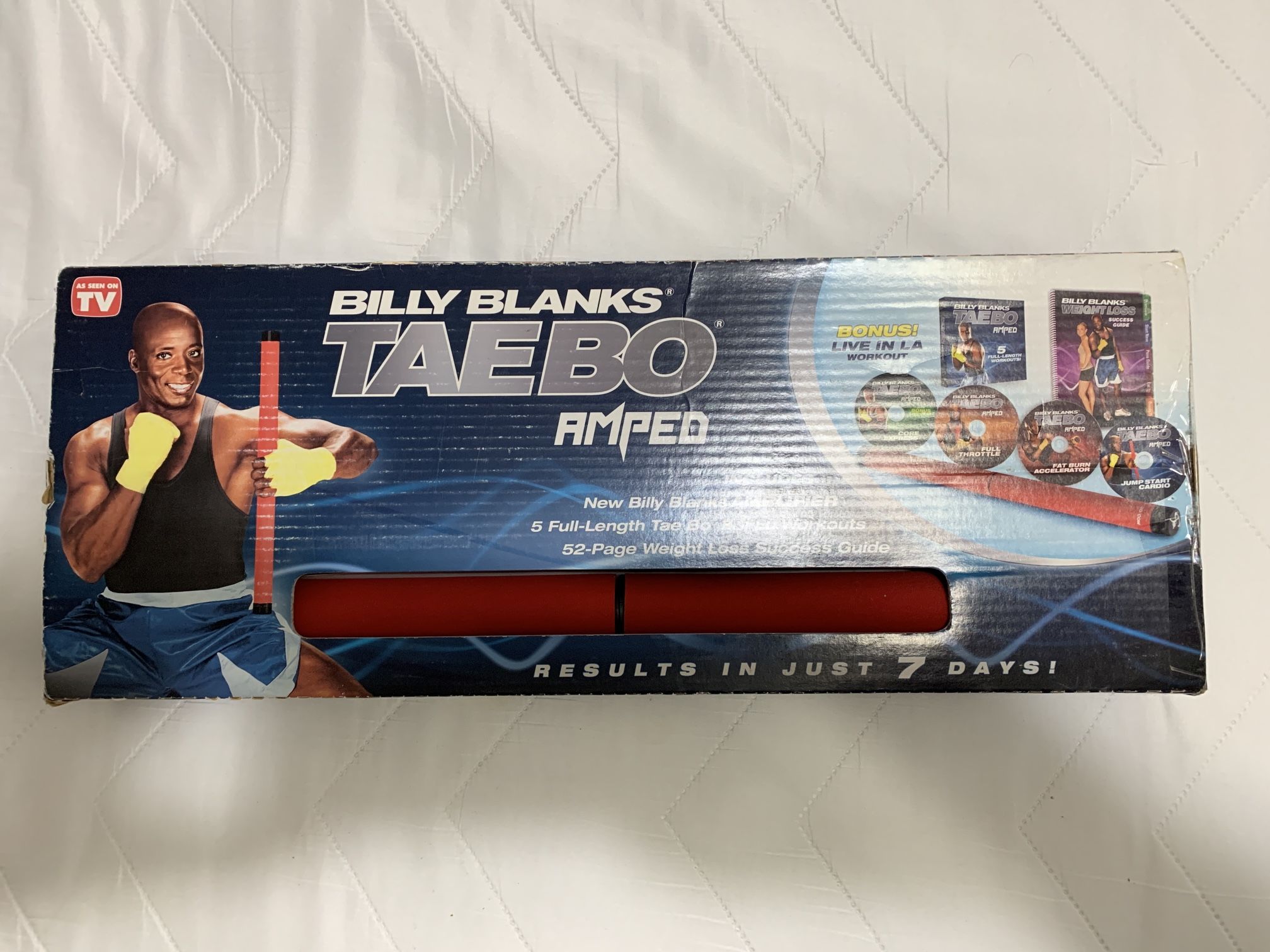 Billy Blanks Tae Bo Amped Set Amplifier Bar & DVD Set Open Box New