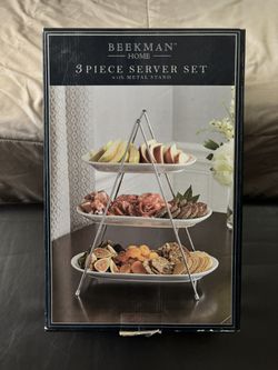 3-Piece Server Set W/ Metal Stand