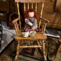 Pressback Childs Rocker w/doll