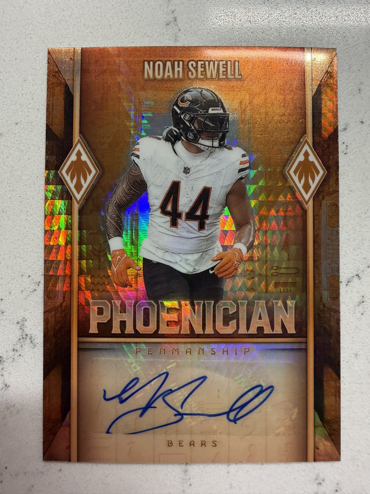 2025 Panini Phoenix Phoenician Penmanship Noah Sewell #PHP 95 Hyper /199 (AU) Read description