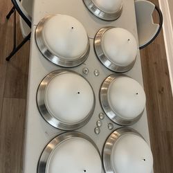 Set Of 7 - New Light Fixture / Removed From New Construction For Ceiling Fan
