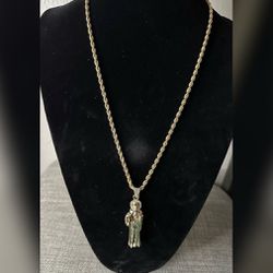 San Judas Tadeo Pendant/Rope chain Gold Plated