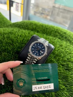 Rolex Datejust 36 Blue Motif Dial – Diamond Bezel