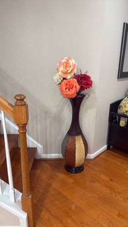 Tall Vase and artificial flowers