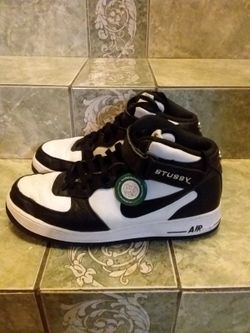 Air Force 1 Stussy Bone Black Authentic