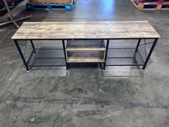 Industrial TV Stand Console Table with Shelves