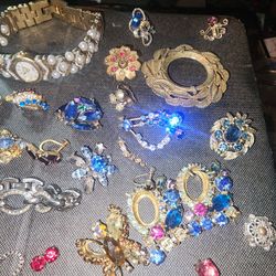 Bulk Lot Of Antique Jewelry Gemstone Jewelry Orphan Jewelry 