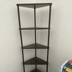 6 Tier Corner Bookshelf Rustic 