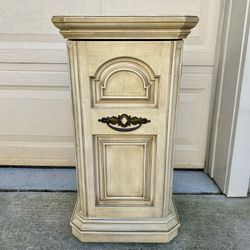 Stylish Wood Cabinet with Storage (End Table / Plant Stand) 15.5” W x 29” H x 11” D