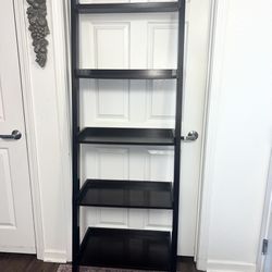 Dark Wood Ladder Bookcase