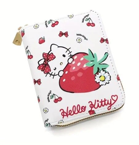 Sanrio Hello Kitty Strawberry Faux Leather Coin Purse Wallet. Christmas Gift 🎄🎁✨️