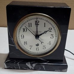 Antique Art Deco Marble Hammond Electric Desk Clock Belgium / Chicago