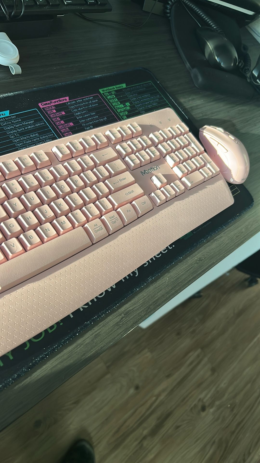 Pink Wireless Mouse And Keypad