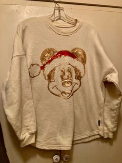 Mickey Mouse shirt women size L cream color