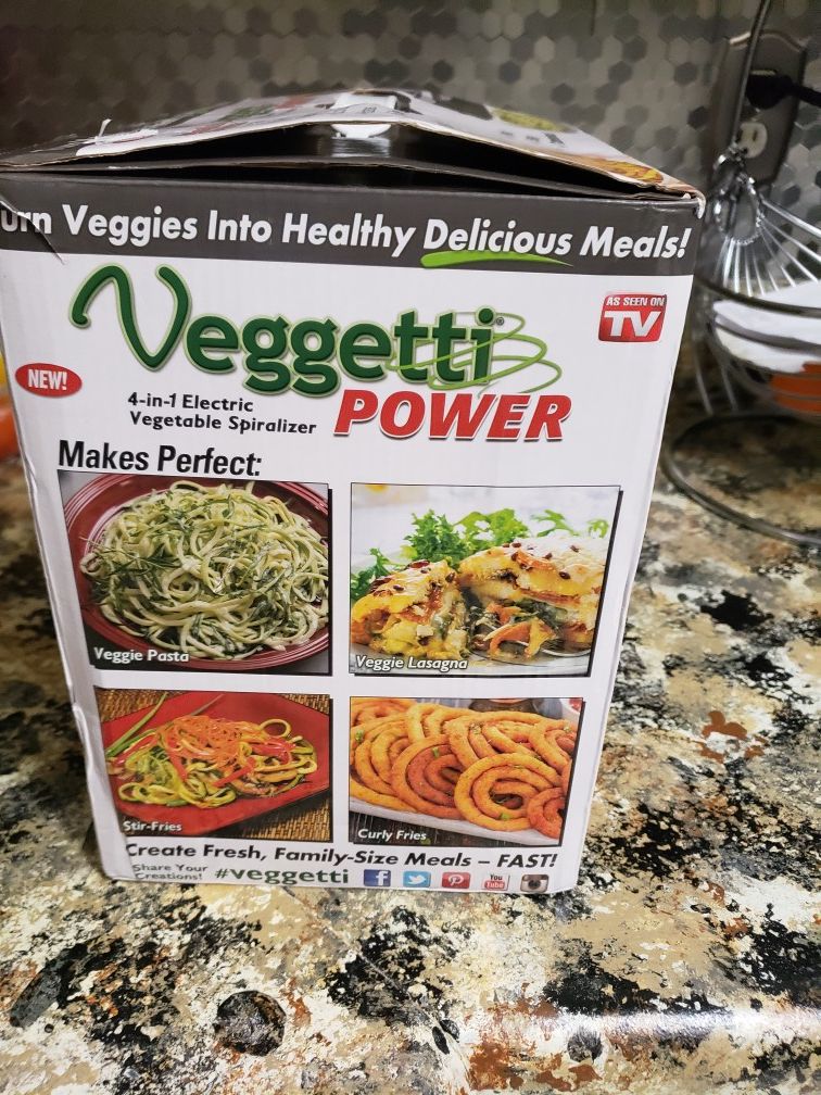 Vegetti 4 in 1 Eletric Vegetable Spiralizer for Sale in Orlando, FL -  OfferUp