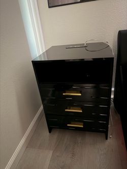 Glossy LED Night stand (1) with charging ports