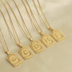 Initial Necklaces Stainless Steel 