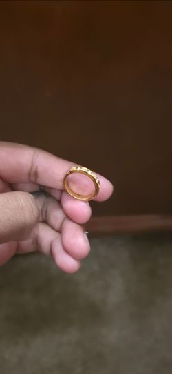 Low Price 925 Gold-Tone Band Ring with Crystal Stones