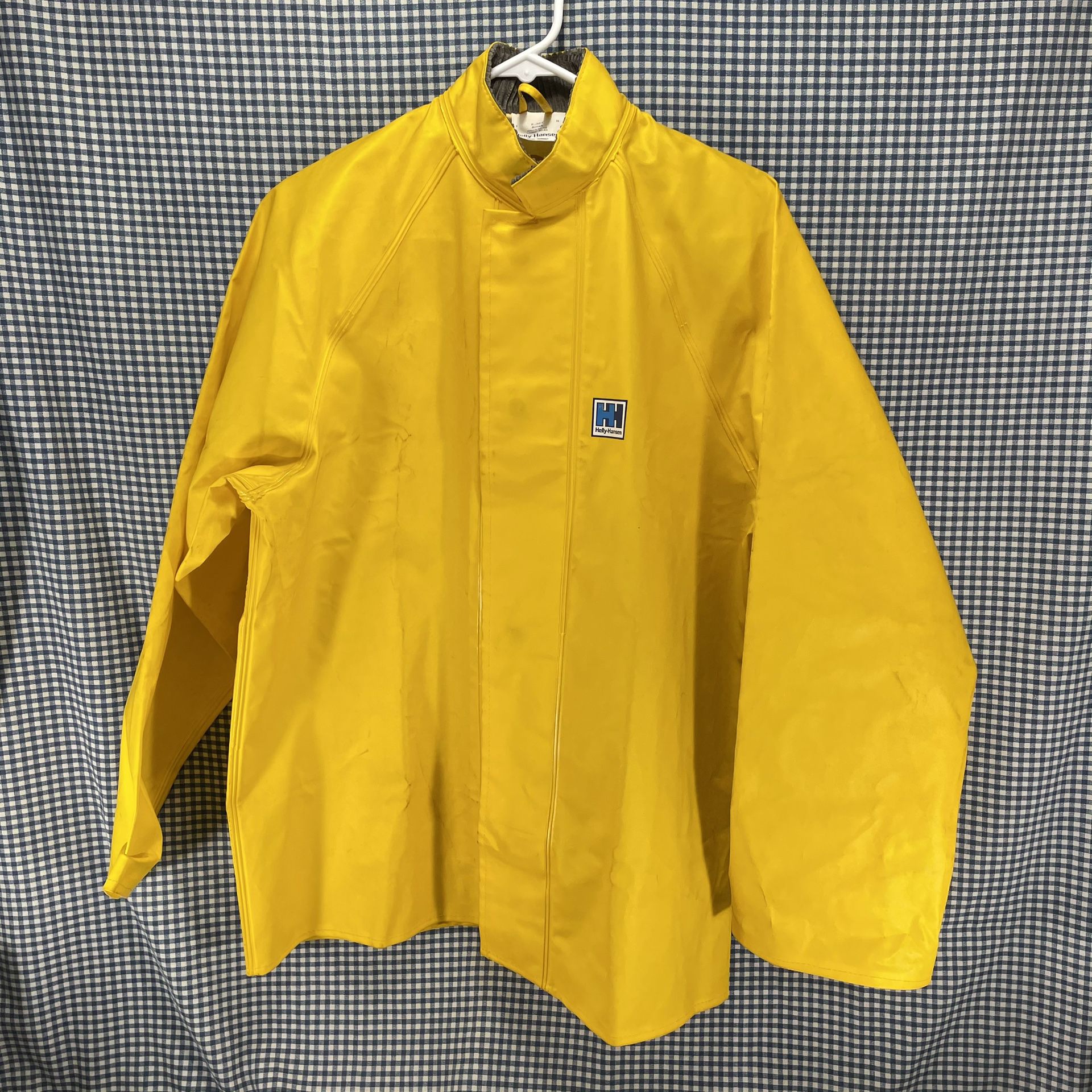 Helly Hansen P364 Yellow PVC Hoodless Rain Jacket Size Small