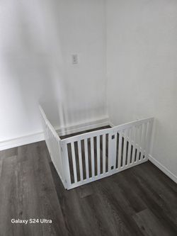 24×82 Pet Gate for Dog, Tall Wooden Dog Gate,