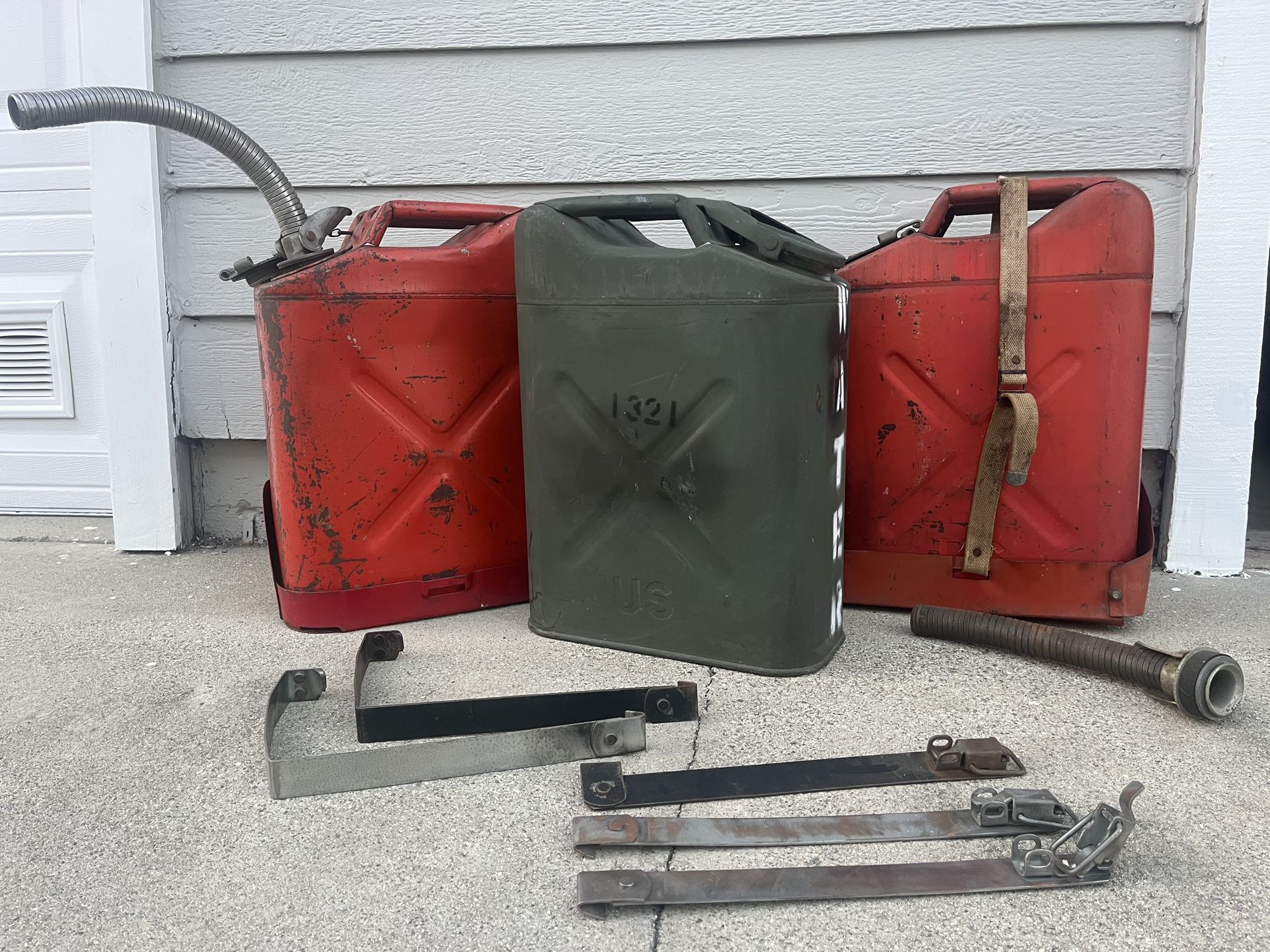 Vintage Military Gas & Water Can Plus Accessories