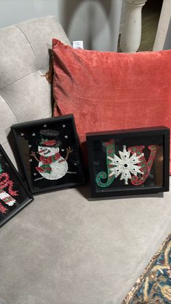 Framed Christmas sequins