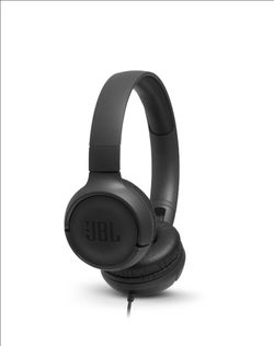 JBL Tune 500 - Wired on-ear headphones - Comfortable and powerful plug ‘n go headphones with JBL Pure Bass sound - Black