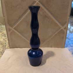 vintage cobalt blue glass bud vase,  8 inches in height.