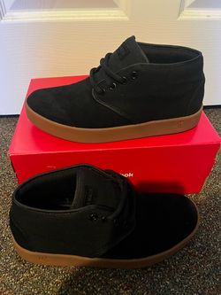 Black Suede Mid-Top Sneakers with Gum Sole