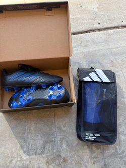Soccer cleats and shin guards