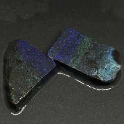 Rough Sliced Andamooka Matrix Set Opal Pair With Beautiful Layered Colors