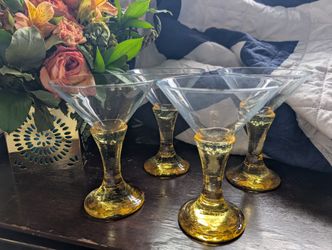 Fire and Light Citrus Yellow Martini Glasses