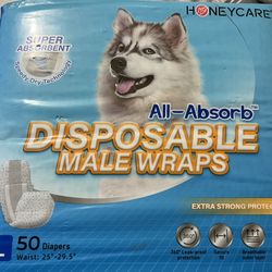 Disposable Male Dog Wrap/Dog Diaper (Large size) MALE