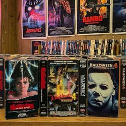 Vintage 80s Slasher VHS Trio | Nightmare on Elm Street 1 & 4 + Halloween 4
