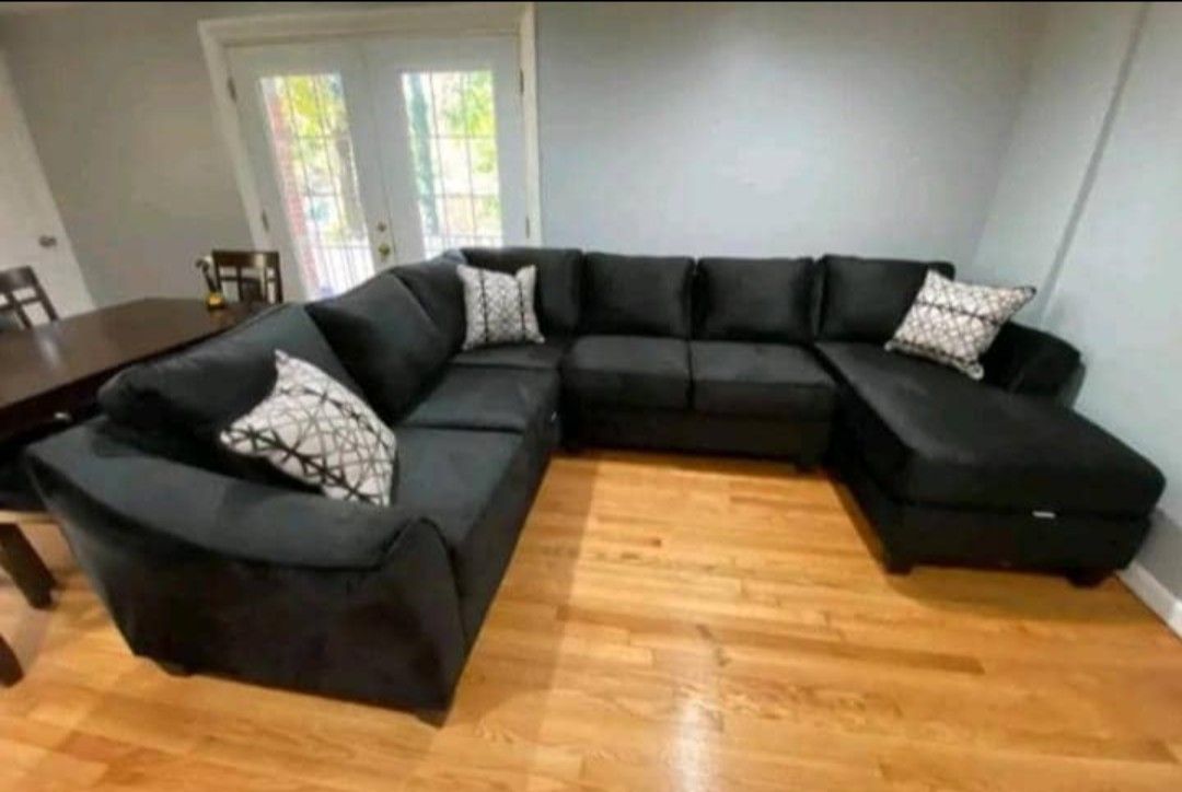 Comfortable Upgrade black sectional couch