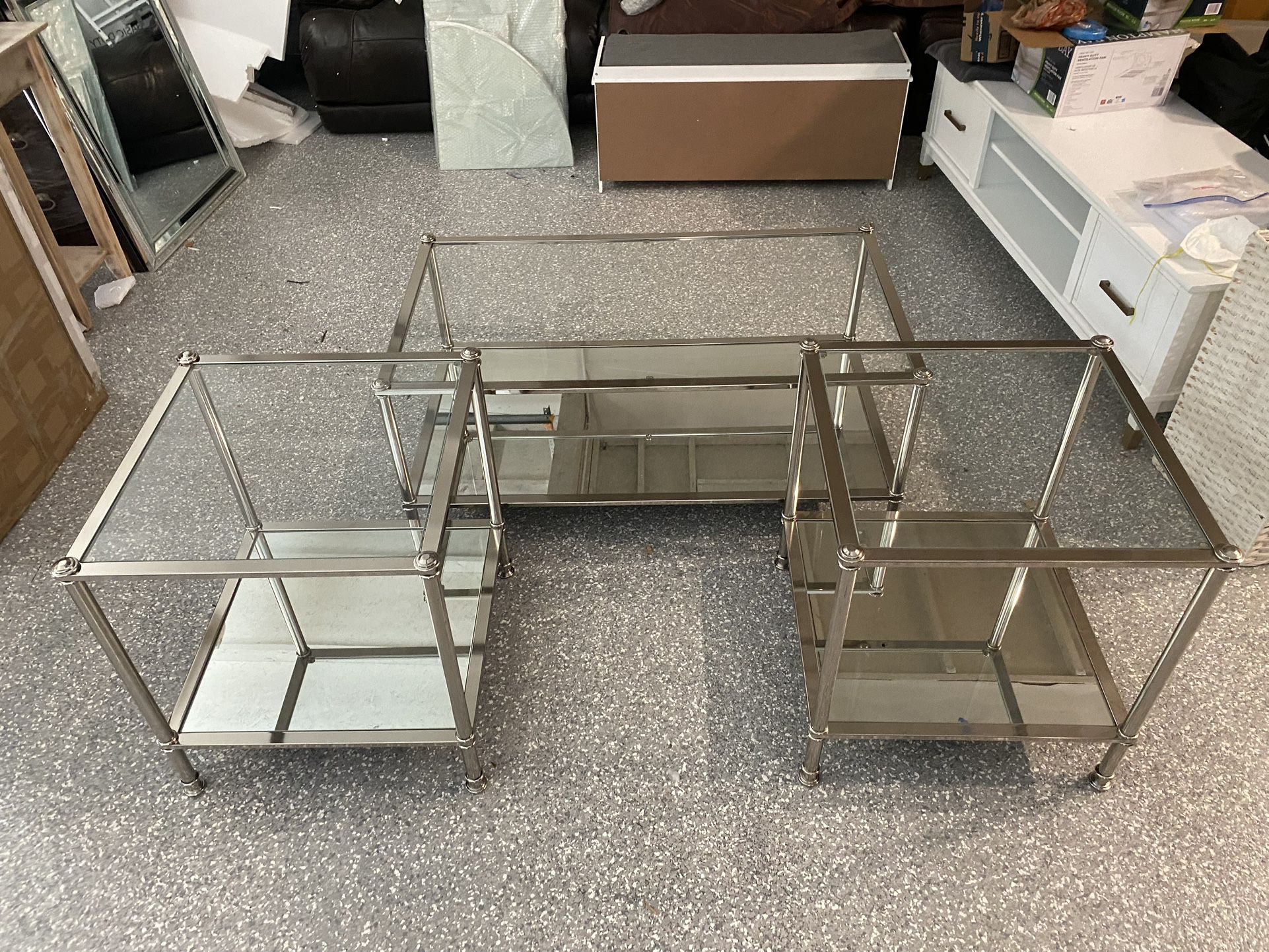Glass Coffee Table & End Tables