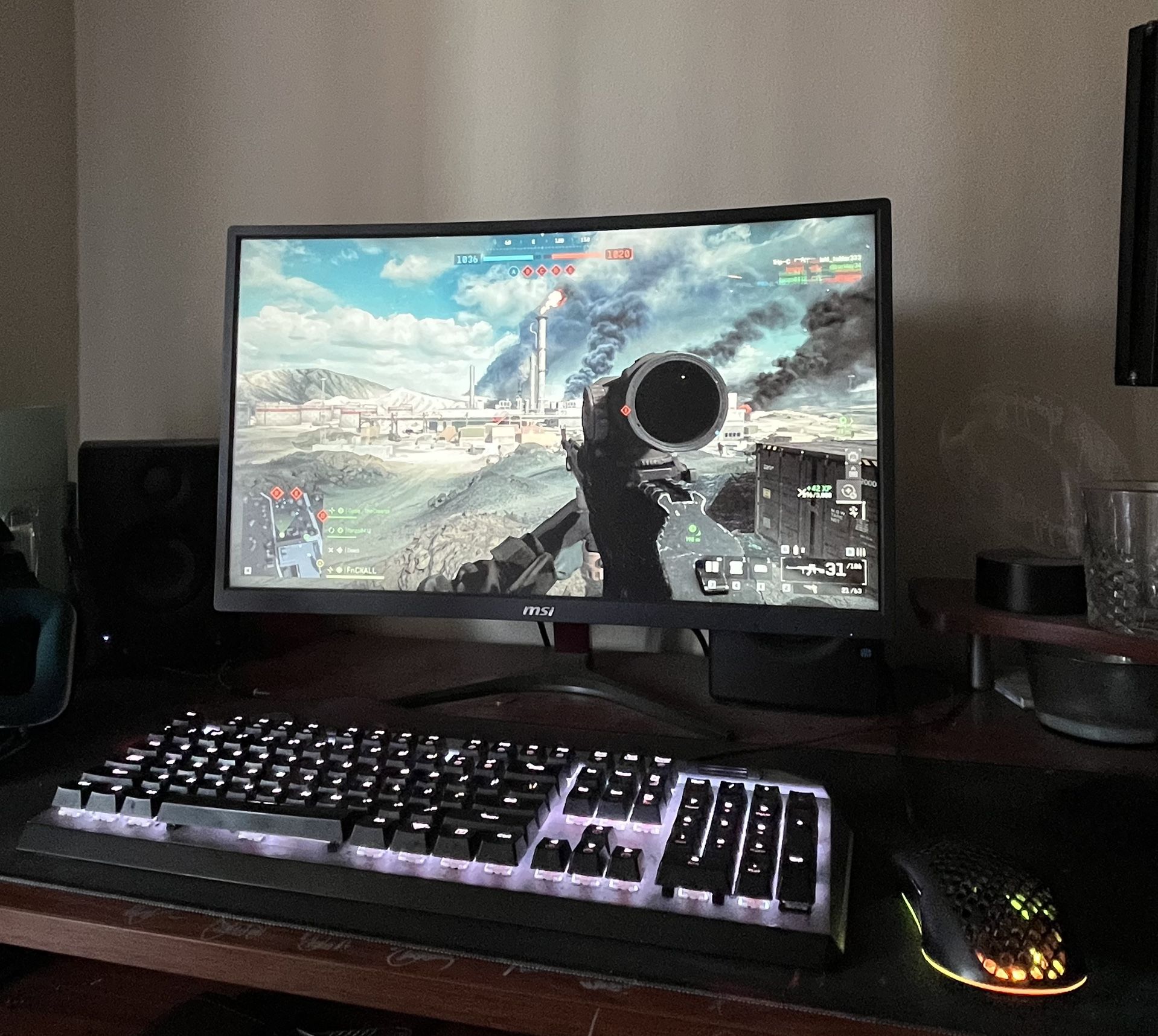 Gaming PC With Monitor Keyboard And Mouse