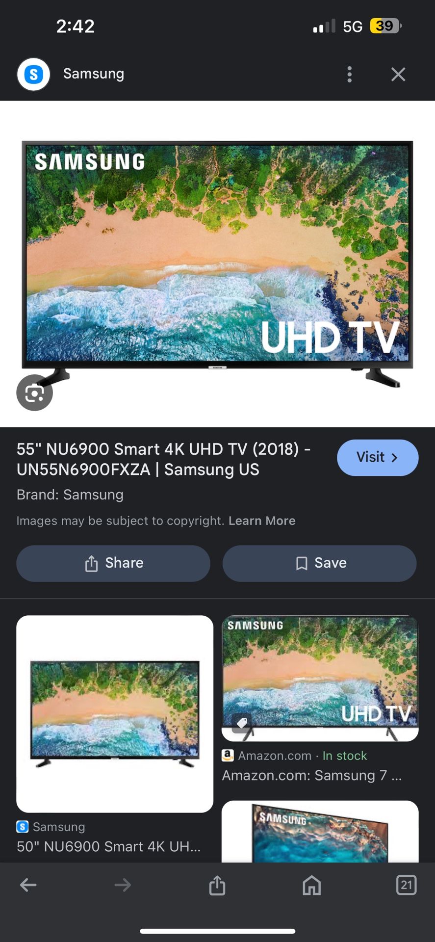 Samsung Smart Tv 55