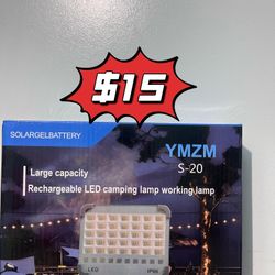 ❤️$15❤️ LED Work Light Solar & Plug Rechargeable, Flood lights Outdoor IP66 Waterproof with 4 Modes LED for Emergency, Garage, Camping,Car Repair  Pic