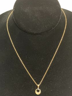 15" thin gold chain with pendant #29677