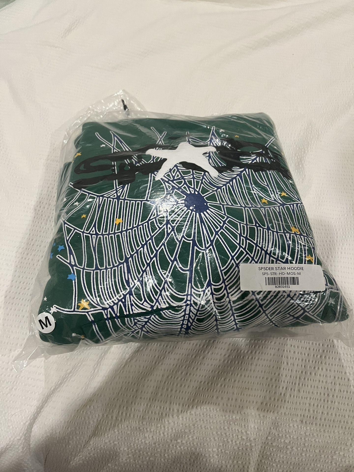 Green Sp5der Hoodie Size M Dm Best Price(receipt Included)