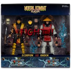Scorpion vs Raiden (Mortal Kombat Klassic) Deluxe 2-Pack 7" Figures - McFarlane
