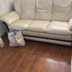 White Leather Couch Set Sofa And Loveseat 