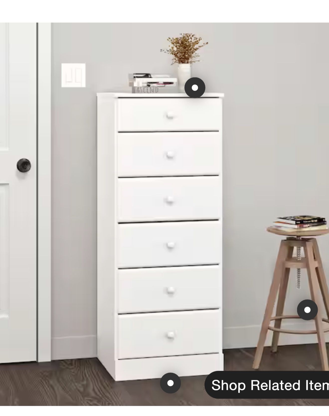White 6 Drawer Dresser