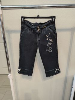 XOXO black denim Capri for girls, size 14