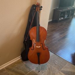 Cello With Case And Bow, 4/4