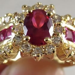 Ruby Red Cz Eternity Ring Sizes Sizes 7/8/10