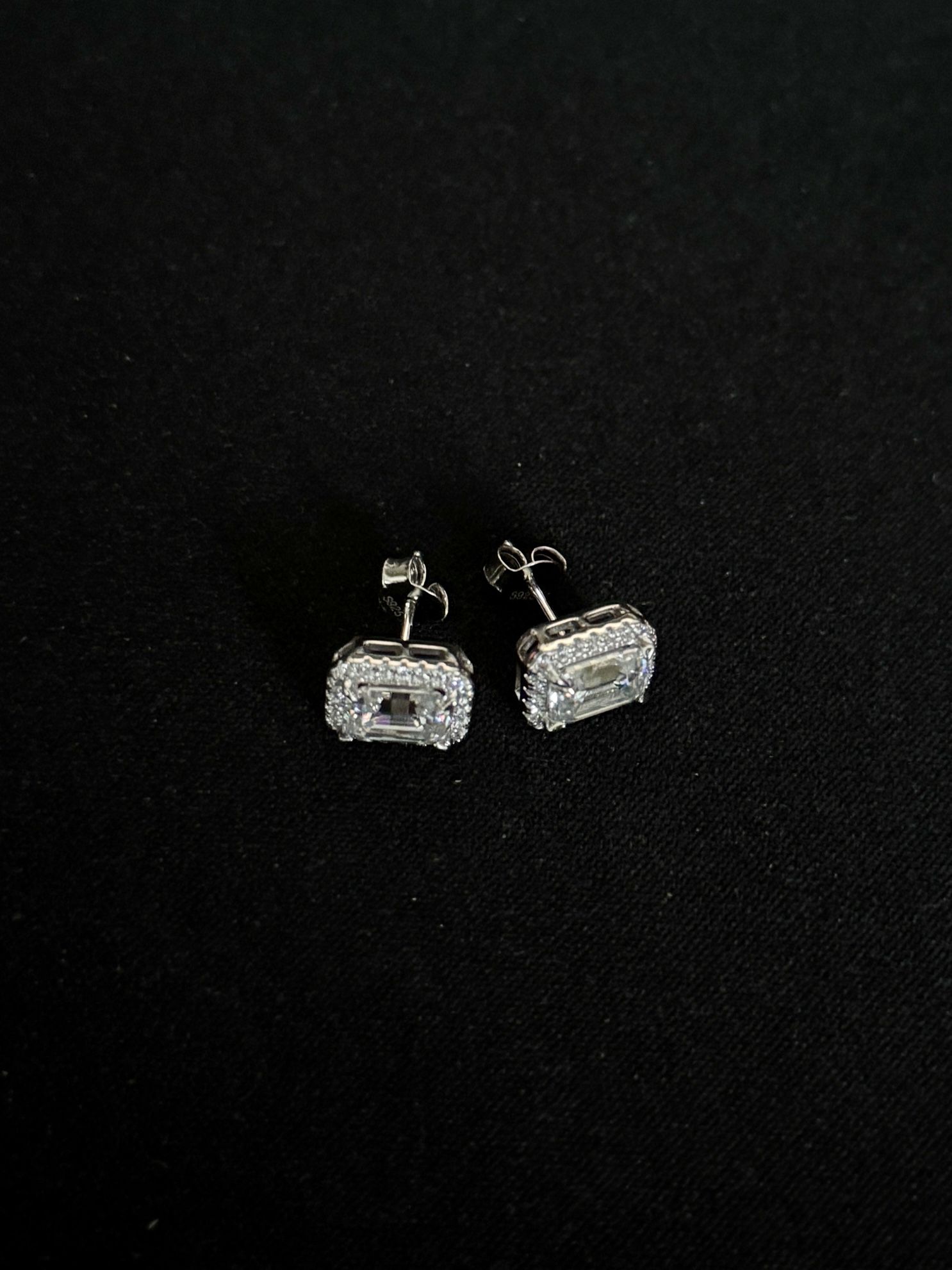 7.5mm Rectangular Moissanite Earrings