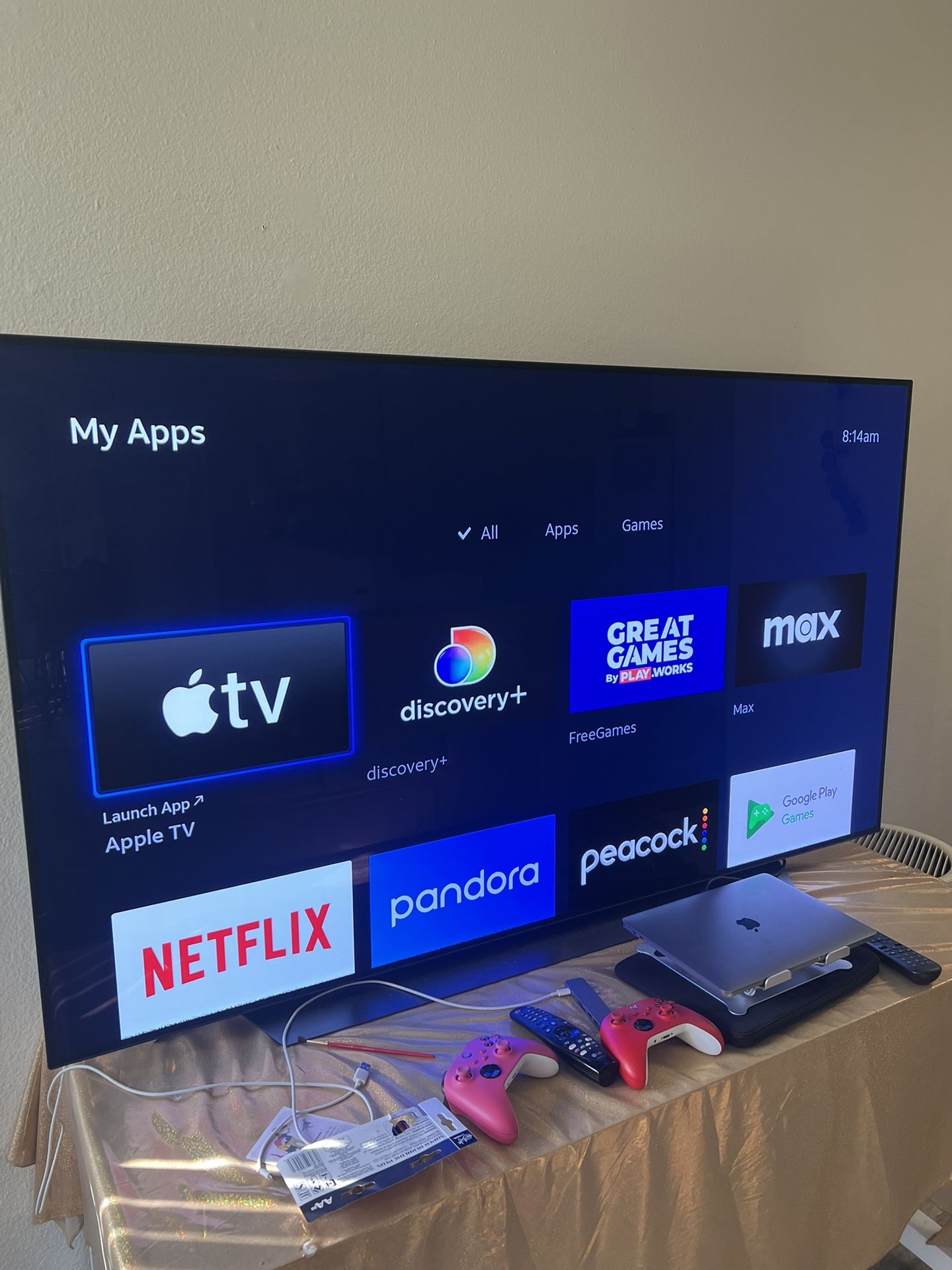 Smart TV , Sofa Bed, Bar Stools