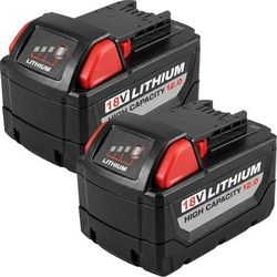 new 2-Pack 12.0Ah Replacement Battery for Milwaukee M18 Tools - High Output 18V Compatible with 48-11-1850/1860/1880, LED Indicator & Safety Protectio